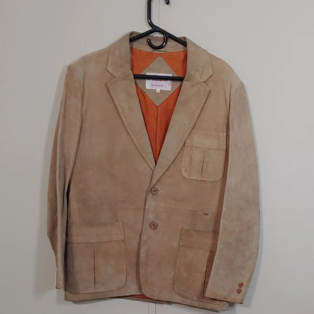 VTG McGregor Blazer Tan Suede Leather Coat Men's Size 42